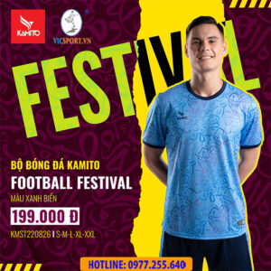 ÁO BÓNG ĐÁ KAMITO FESTIVAL MÀU XANH BIỂN