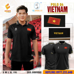 ÁO POLO DI CHUYỂN ĐỘI TUYỂN VIỆT NAM MÀU ĐEN