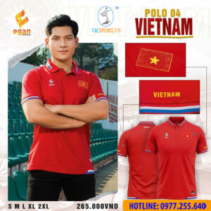 ÁO POLO DI CHUYỂN ĐỘI TUYỂN VIỆT NAM MÀU ĐỎ