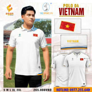 ÁO POLO DI CHUYỂN ĐỘI TUYỂN VIỆT NAM MÀU TRẮNG