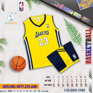 BỘ BÓNG RỔ TRẺ EM LAKERS MÀU VÀNG