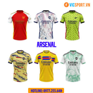 Áo đá banh Clb Arsenal mùa giải 2023-2024 vải mè