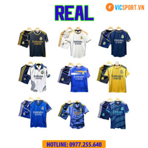 Áo đá banh Clb Real Madrid mùa giải 2023-2024 vải mè
