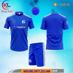 Áo đá banh Clb Schalke-04 2023-2024 vải mè