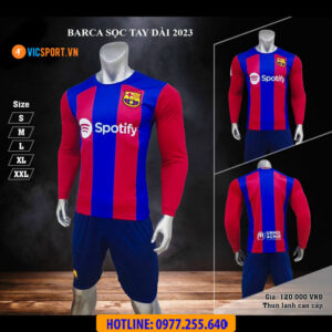 Áo đá banh tay dài Clb Barcelona 2023-2024