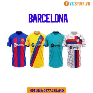 Áo đá banh Clb Barcelona mùa giải 2023-2024 vải mè