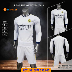 Áo đá banh tay dài Clb Real Madrid mùa giải 2023-2024