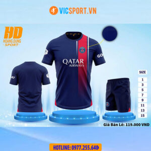 Áo đá banh trẻ em Clb PSG 2023-2024 vải mè