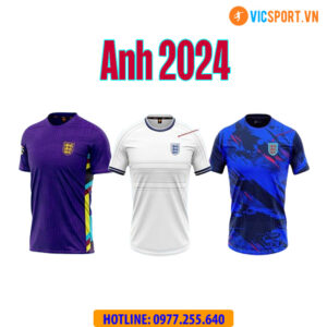 Áo đá banh đội tuyển Anh Euro 2024 vải mè