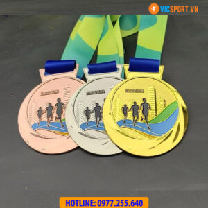Huy chương Running Chạy Bộ 2024 dây xanh (có in)