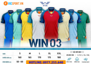 Áo đá banh không logo Win 03