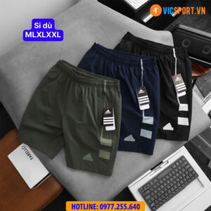 Quần short dù nam xuất khẩu Adidas sọc hông