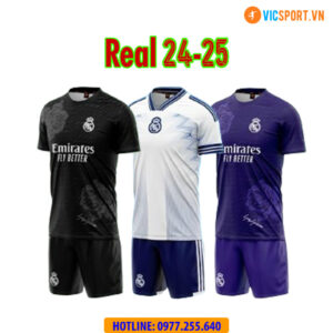 Áo đá banh Clb Real Madrid mùa giải 2024-2025 vải mè