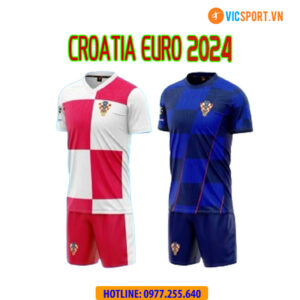 Áo đá banh đội tuyển Croatia Euro 2024 vải mè
