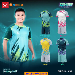 Áo đá banh không logo Wika QH19 Z-Vol