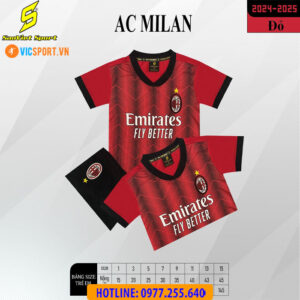 Áo bóng đá trẻ em Clb AC Milan mùa giải 2024-2025