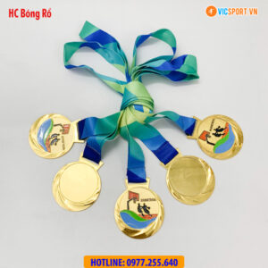 Huy chương kim loại Bóng Rổ dây xanh