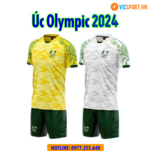 Áo đá banh đội tuyển Australia (Úc) Olympic 2024 vải mè