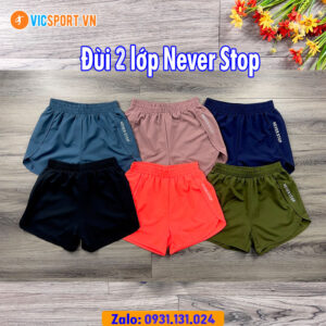 Quần đùi 2 lớp nữ Never Stop