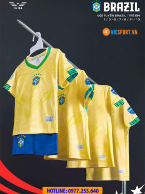 Áo đá banh trẻ em đội tuyển Brazil 2023-2024