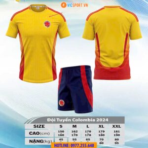 Áo đá banh đội tuyển Colombia 2024 vải mè