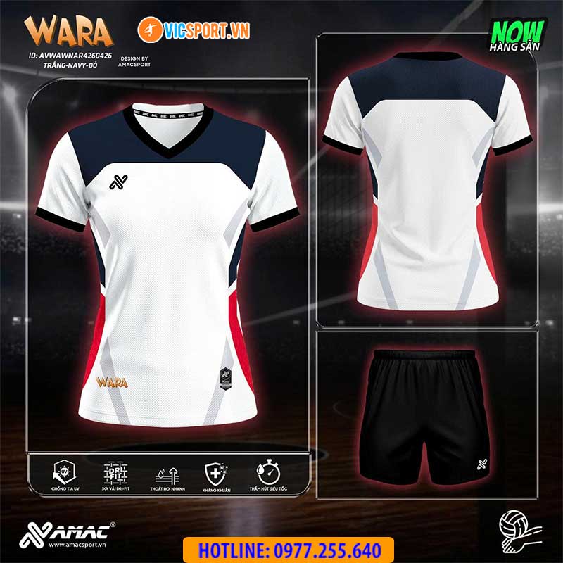 Quần áo bóng chuyền Amac Wara nam nữ - Hình ảnh 8