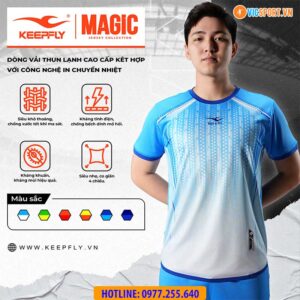 Áo đá banh KeepFly Magic màu xanh da