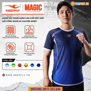 Áo đá banh KeepFly Magic màu xanh dương