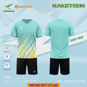 ÁO ĐÁ BÓNG KHÔNG LOGO THIẾT KẾ PEREGRINE RAKETSEN- XANH NGỌC