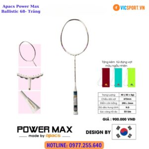 Khung vợt cầu lông Apacs Power Max Ballistic 68