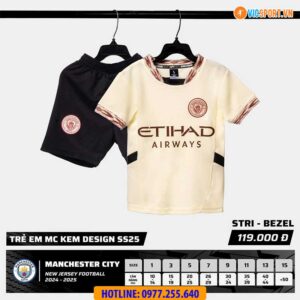 Áo đá banh trẻ em Strivend Clb Man City mùa giải 2025-2026