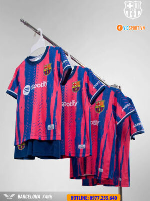 Quần áo bóng đá trẻ em thiết kế Clb Barcelona
