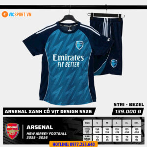 Áo đá banh Strivend Clb Arsenal SS26 mùa giải 2025-2026