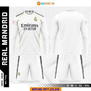 Áo đá banh tay dài Clb Real Madrid mùa giải 2025-2026