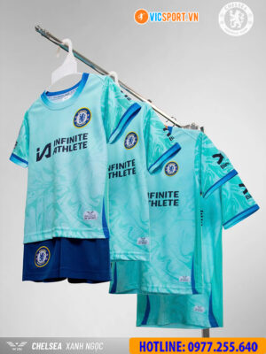 Quần áo bóng đá trẻ em thiết kế Clb Chelsea mùa giải 2025-2026