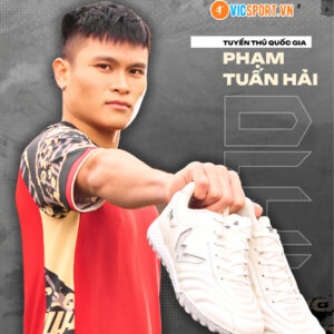 Giày đá banh Wika TH10 Premmium đế TF màu trắng (hàng da thật)
