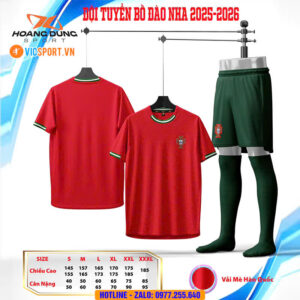 Áo đá banh đội tuyển Bồ Đào Nha 2025 vải mè