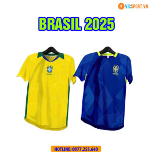 Áo đá banh đội tuyển Brazil 2025 vải mè