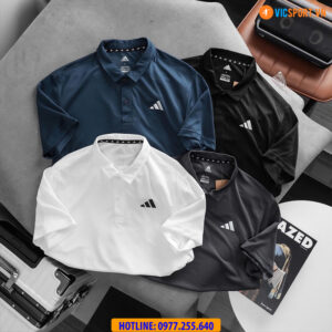 Áo thun polo nam adidas cổ trụ logo thêu