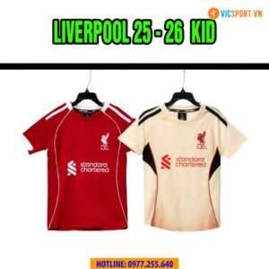 Áo đá banh trẻ em Strivend Clb Liverpool mùa giải 2025-2026