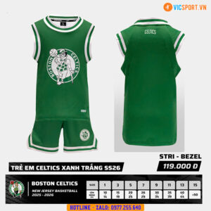 Quần áo bóng rổ Strivend trẻ em Celtics