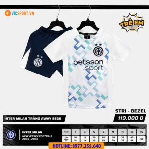Áo đá banh trẻ em Strivend Clb Inter Milan mùa giải 2025-2026