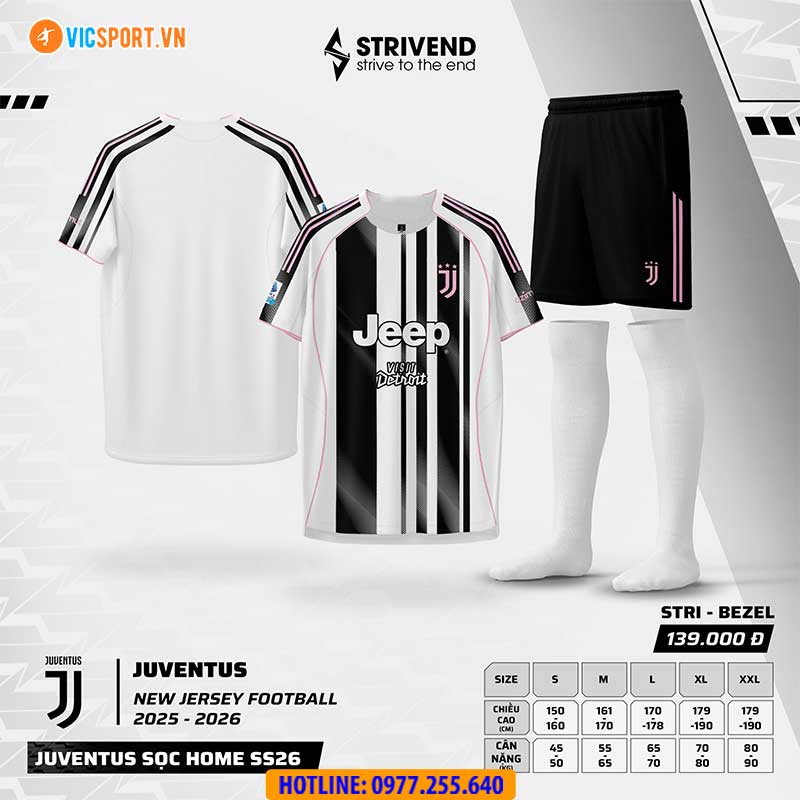 Áo đá banh Strivend Clb Juventus SS26 mùa giải 2025-2026 - Hình ảnh 9