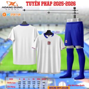 Áo đá banh đội tuyển Pháp 2025 vải mè