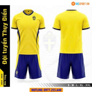 Áo đá banh đội tuyển Thuỵ Điển WC 2026 vải thun lạnh