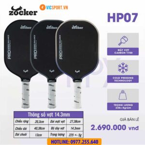 Vợt pickleball Zocker Happy HP07 Pro Series Balance 14.3mm