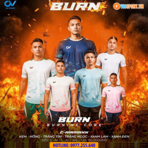 Áo đá banh không logo CV Burn