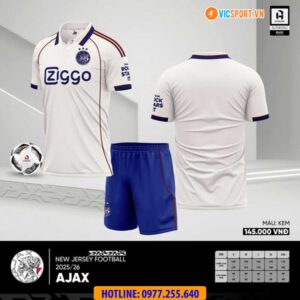Áo đá banh Clb Ajax Amsterdam mùa giải 2025-2026 vải mè