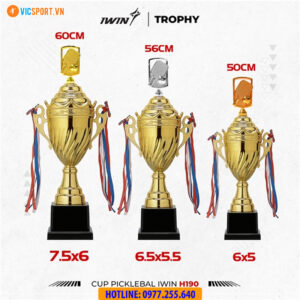Cúp pickleball kim loại iWin H190 nhiều kích cỡ