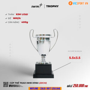 Cúp bạc kim loại iWin H116G